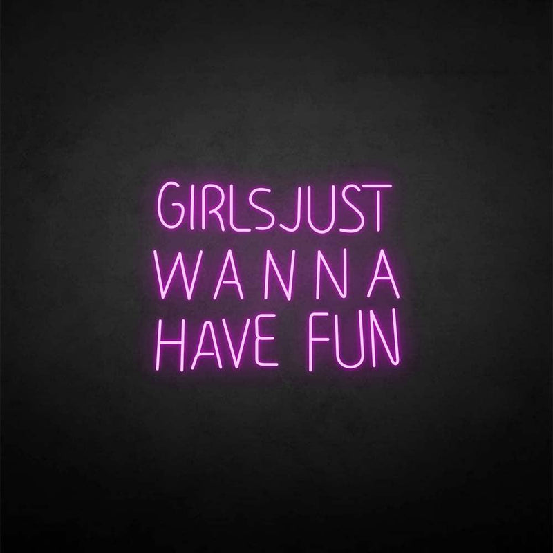 Enseigne au néon "Les filles veulent juste s'amuser"