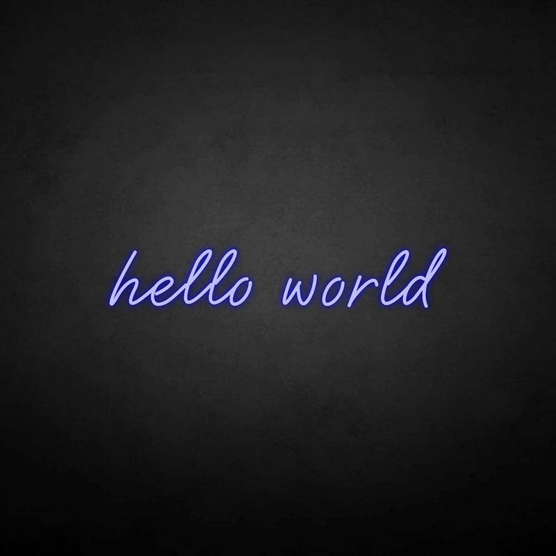 'Hello word' neon sign