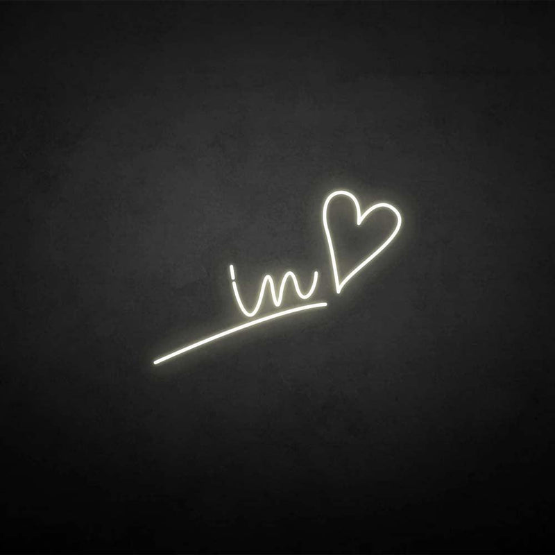 'In love' neon sign