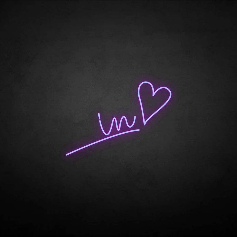 'In love' neon sign