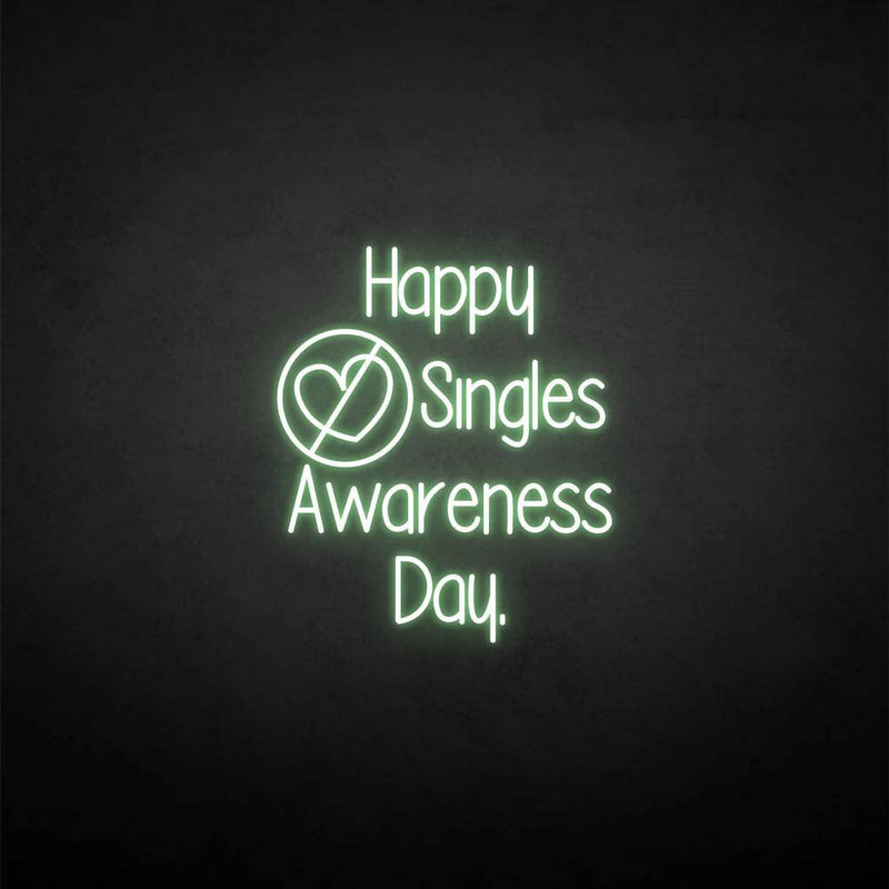 Enseigne au néon 'Happpy singles awareness day'