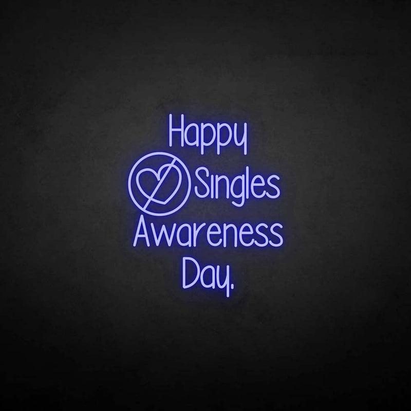 Enseigne au néon 'Happpy singles awareness day'