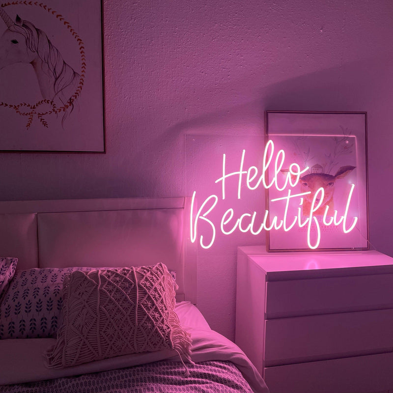 'hello beautiful' neon sign - VINTAGE SIGN