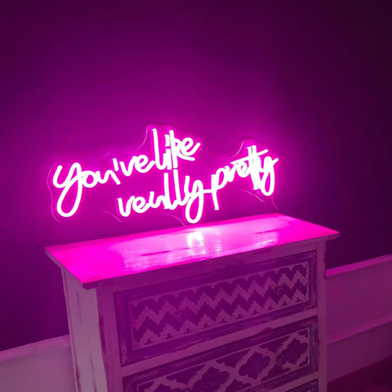 'You're like really pretty' neon sign - VINTAGE SIGN
